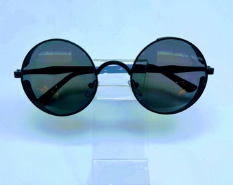 Gothic Steampunk Black Lens Black Frame Sunglasses. Full Metal Black Frame Sunglasses. Free Shipping.
