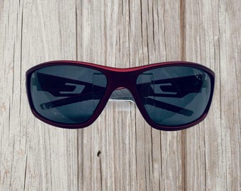 Men's Polarized Sunglasses: Red Frame, Black Lens, Sports Biker Style