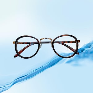 Gold Tortoise Round Glasses: Unisex Clear Lens Fashion Frames