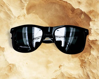 Polarized Sunglasses: Black Frame, Silver Lens, UV 400 Protection