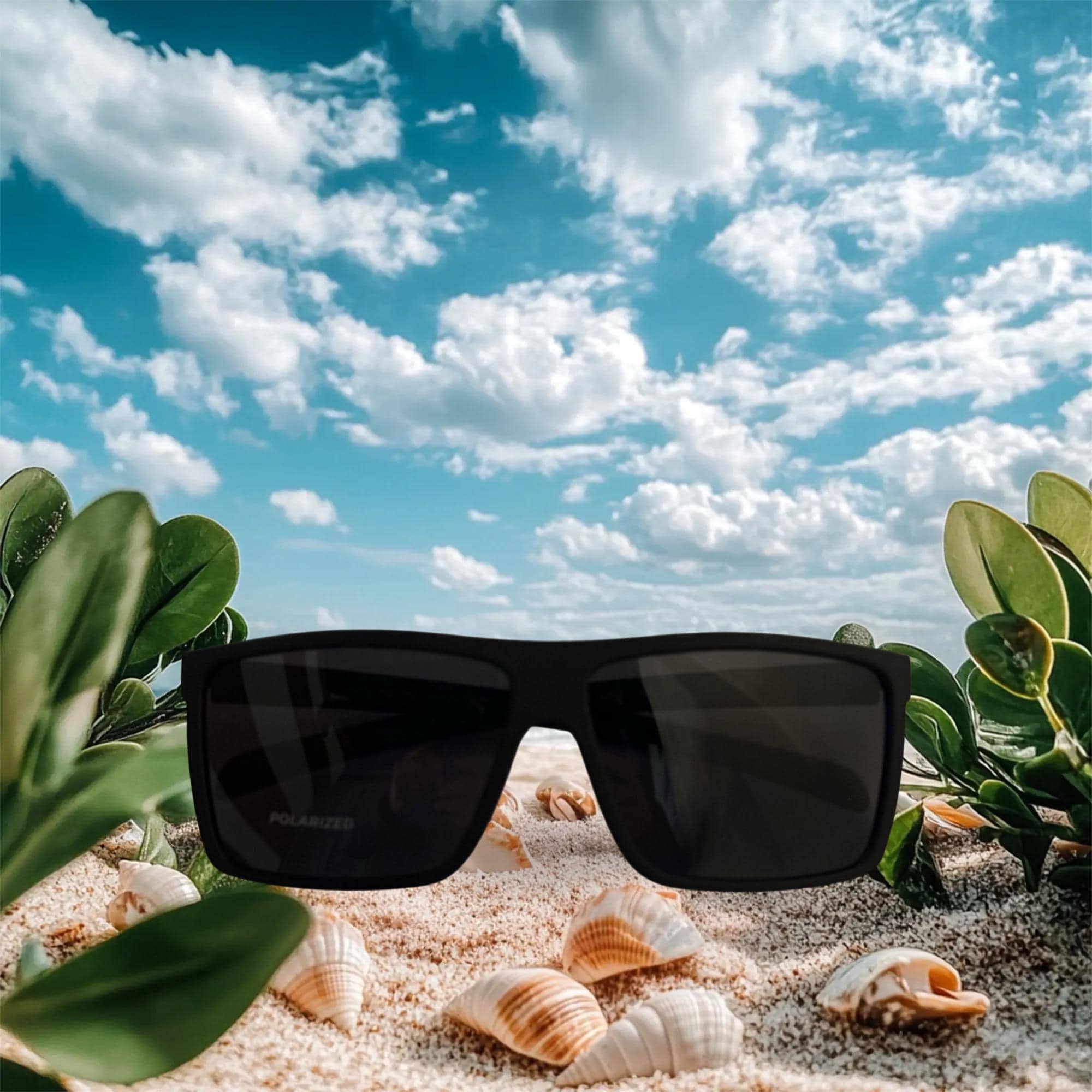 Oversized Square Sunglasses, UV400 Polarized Protection, Matte Black Frame Amazon.com: AIEYEZO Modern Thick Rectangle Sunglasses for  main image 3