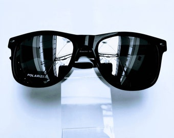 Polarized Black Full Frame Silver Lens Sunglasses, Polarized Silver Lens Sunglasses, Polarized Plastic Frame Silver Lens Sunglasses.