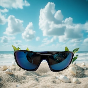 Men&#39;s Sports/ Biker Two Tone (  Black and Blue )  Frame Blue Lens Sunglasses, Sports/ Biker Full Frame Sunglasses.