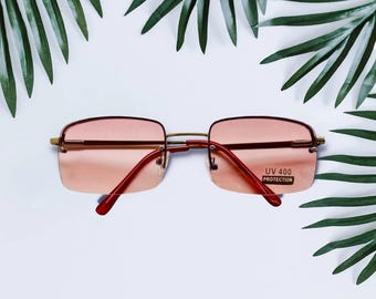 Dior Squared 2000s Sunglasses Rimless Metal With Rhinestones