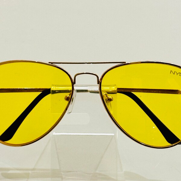 Aviator Gold  Frame  Yellow  Lens  Sunglasses. Full Frame Metal Gold  Frame Aviator Sunglasses. Unisex  Sunglasses.