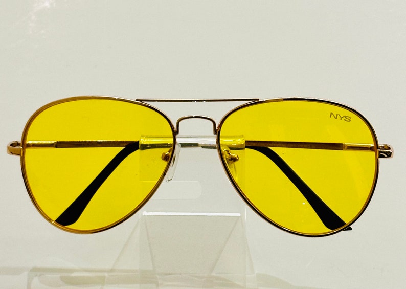 Aviator Gold Frame Yellow Lens Sunglasses. Full Frame Metal Gold Frame ...