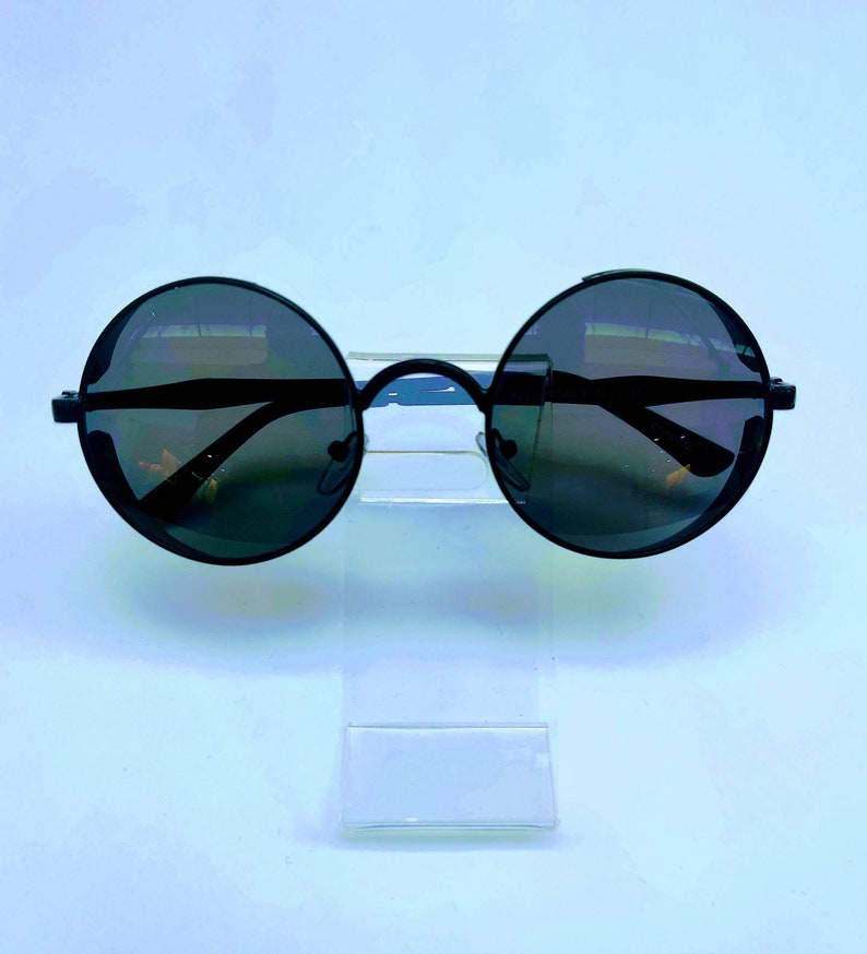 Gothic Steampunk Black Lens Black Frame Sunglasses. Full Metal Black Frame Sunglasses. Free Shipping. image 5