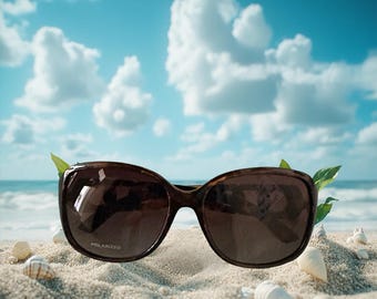 Polarized Brown Lens Sunglasses: Plastic & Metal Frame, UV 400 Protection