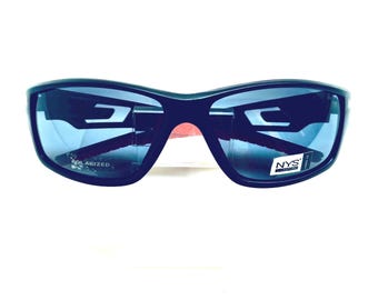 Men's Polarized Sunglasses: Black & Red Biker Sports Full Frame