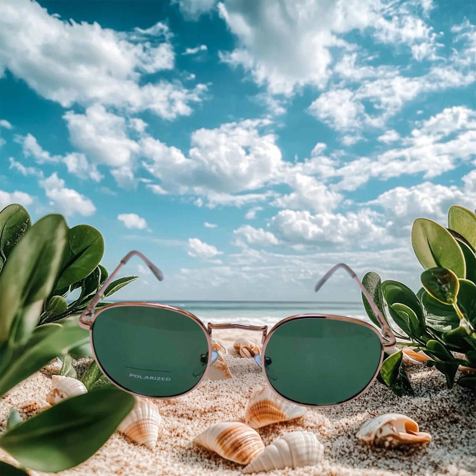 Polarized Sunglasses UV400 Lens Sunglasses for Women- Emerald Green Third Eye Sunglasses Unisex Polarized Emerald Green with  main image 3