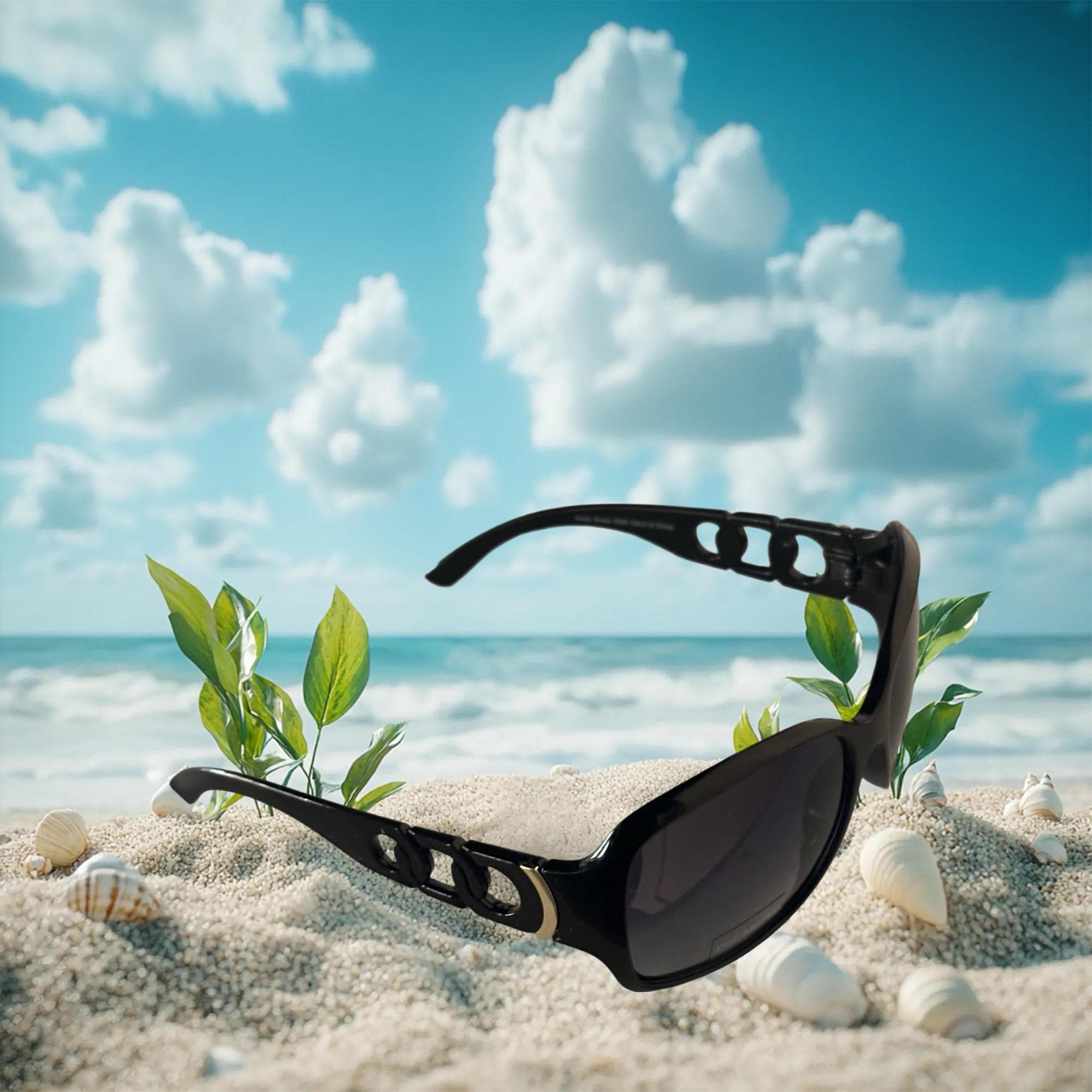 Two IVEARNE PRO sunglasses without any scratches brown and black chic and fun Two Tone Polarized Sunglasses: Black & Brown Frame, UV 400  main image 3