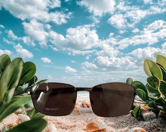 Polarized Square Brown Lens Black Frame Sunglasses