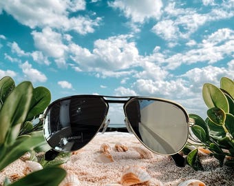 Silver Aviator Sunglasses: Unisex Polarized Lens, UV400 Protection