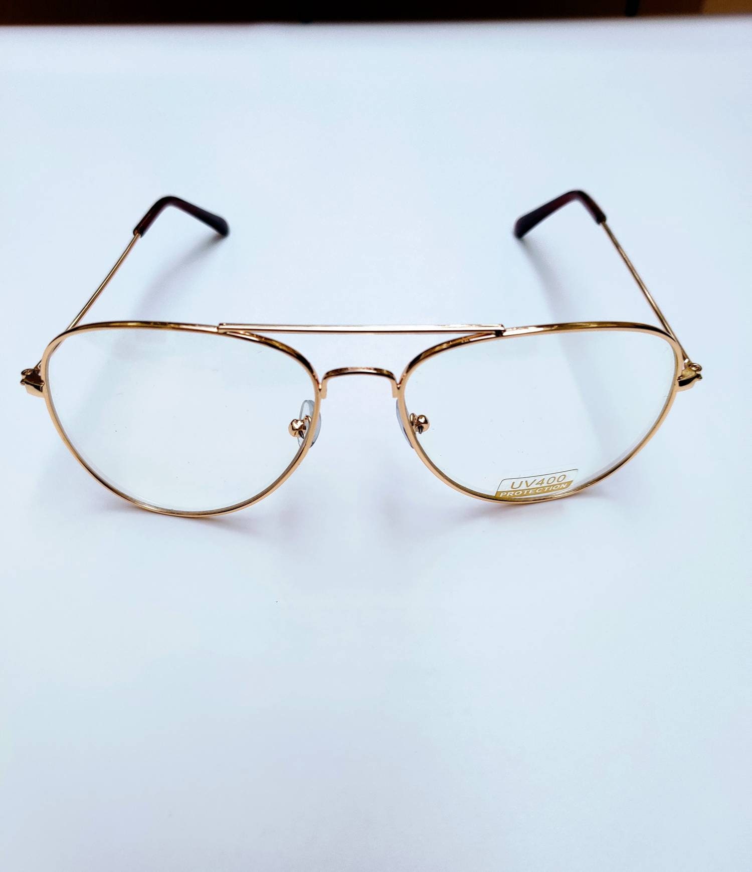 Classic Non Prescription Aviator Glasses Clear Lens Gold Metal Etsy.de