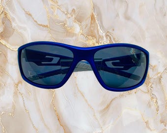 Men's Blue Polarized Sunglasses: Sports Biker Full Frame