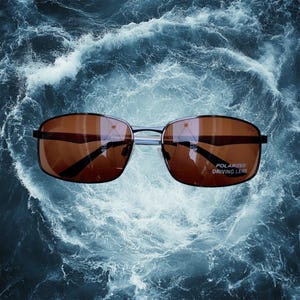 Polarized Square Brown Lens Black Frame Sunglasses