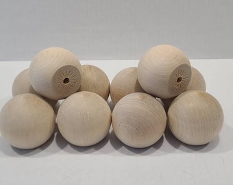 Perilla de bola de madera de 2" (juego de 10)