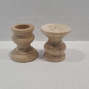 Wooden Country Shorty Candlestick- Set of 2