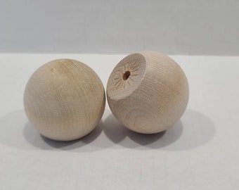 Perilla de bola de madera de 2" (juego de 4)