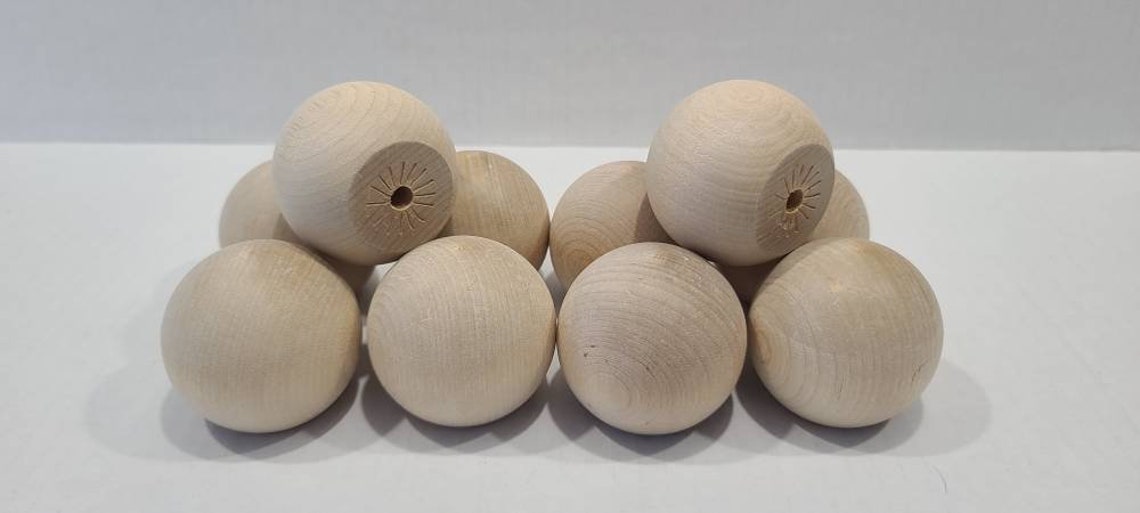 2 Wood Ball Knob set of 10 Etsy