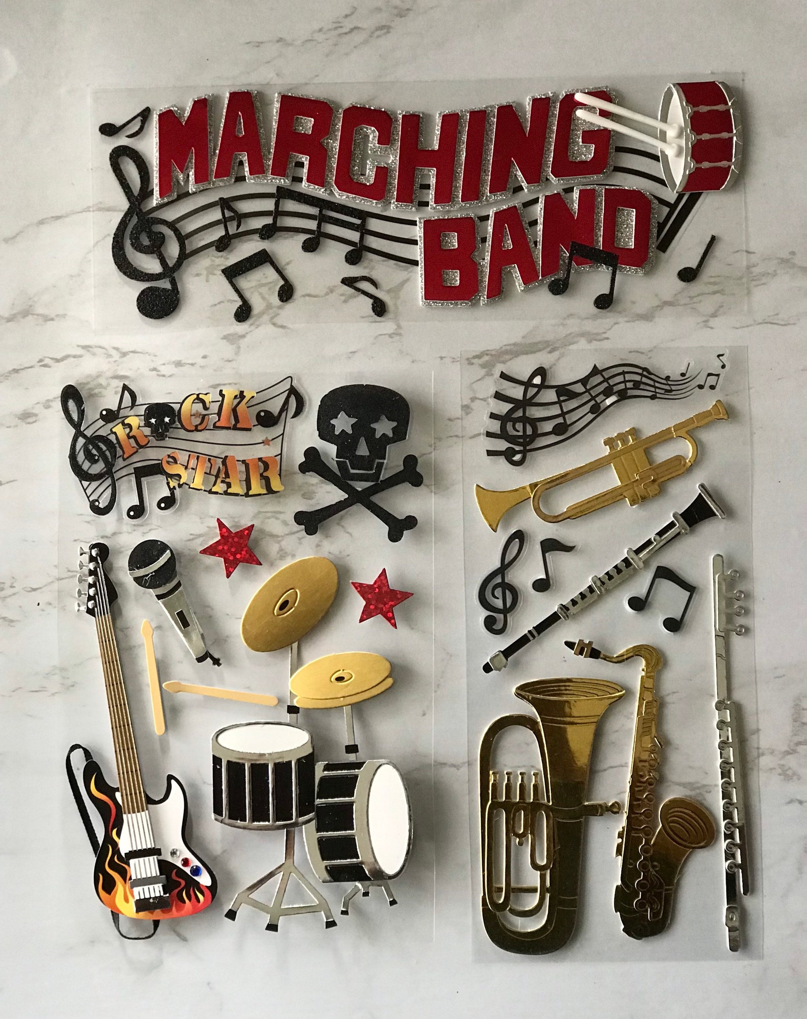 Marching Band Stickers 3d Stickers Instruments Stickers Etsy