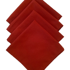 Customizable Cotton-Like Spun Poly Dinner Napkins 17x17, 20x20 (Set of 12) Variety of solid color options