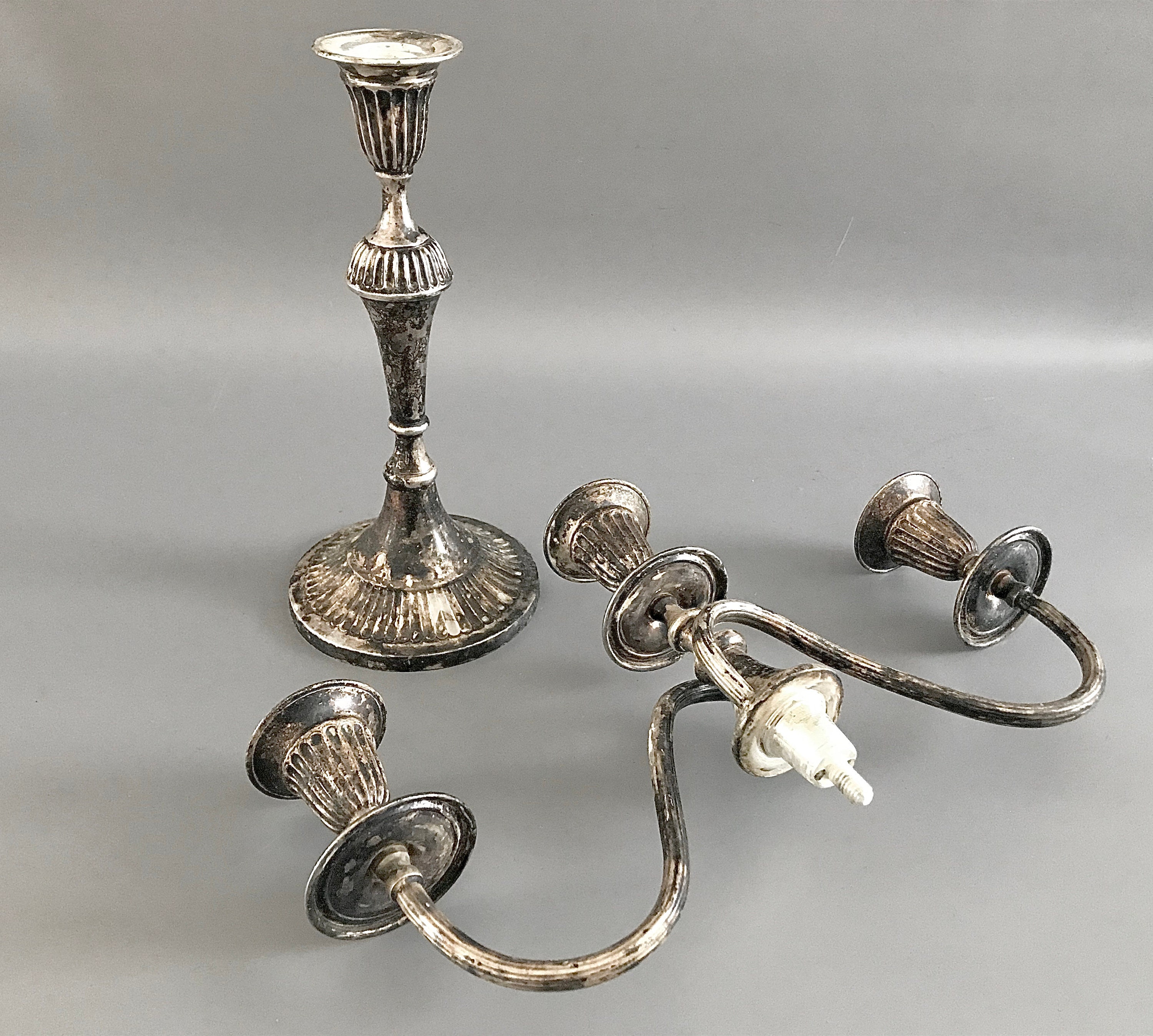 Antique Silver Topazio Portugal Candle Holder / Candelabra / Etsy
