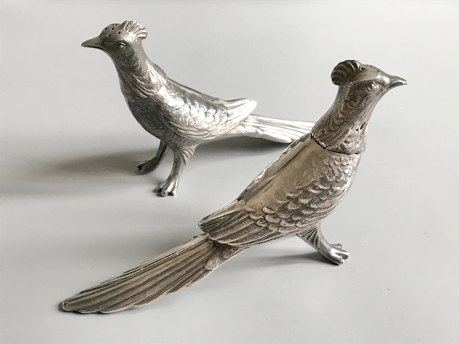 Vintage Silver Plated Pheasant Bird Salt and Pepper Shakers / Etsy