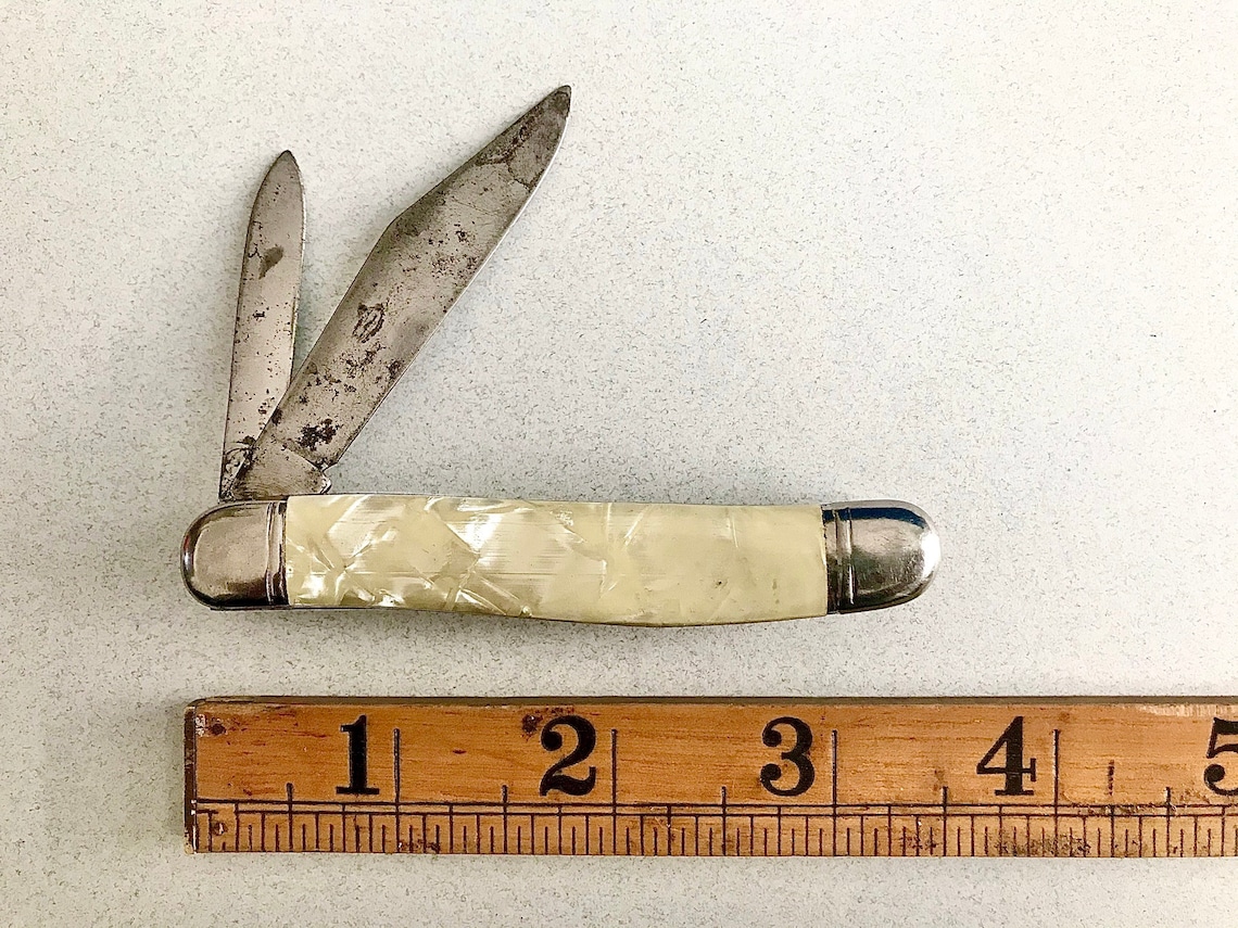 Vintage Richards Sheffield Pocket Knife / Celluloid Pearl Etsy