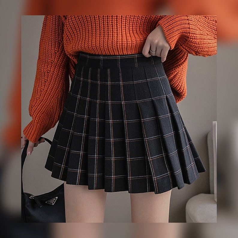 Dark Academia High Waisted Plaid Skirt Mini Circle - Etsy