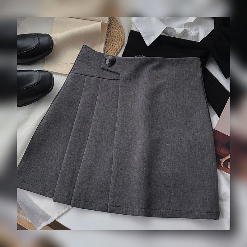 Dark Academia Clothing Pleated Mini Skirt High Waist A-line | Etsy
