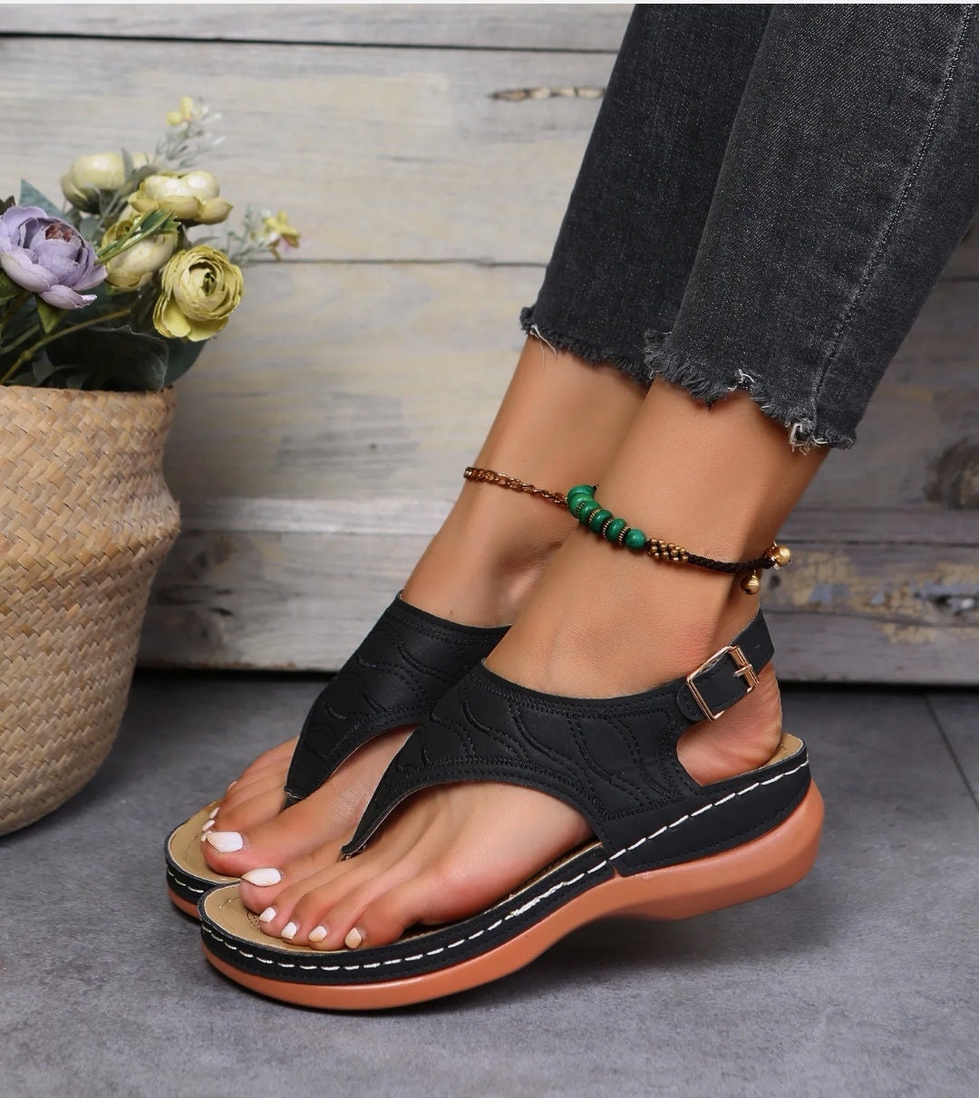 Comfortable Womens Orthopedic Sandals Casual Flat Flip Flops - Etsy UK