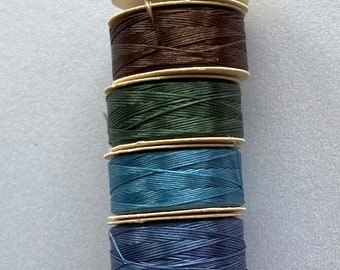 Nylon Thread, 72 yards, Cream thread, Black string, Brown nylon, Red thread, Green string, Blue nylon