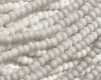 White #8 & #11 seed bead, opaque white beads, tiny white round beads, Preciosa opaque beads, round beads for jewelry, Czech seed bead