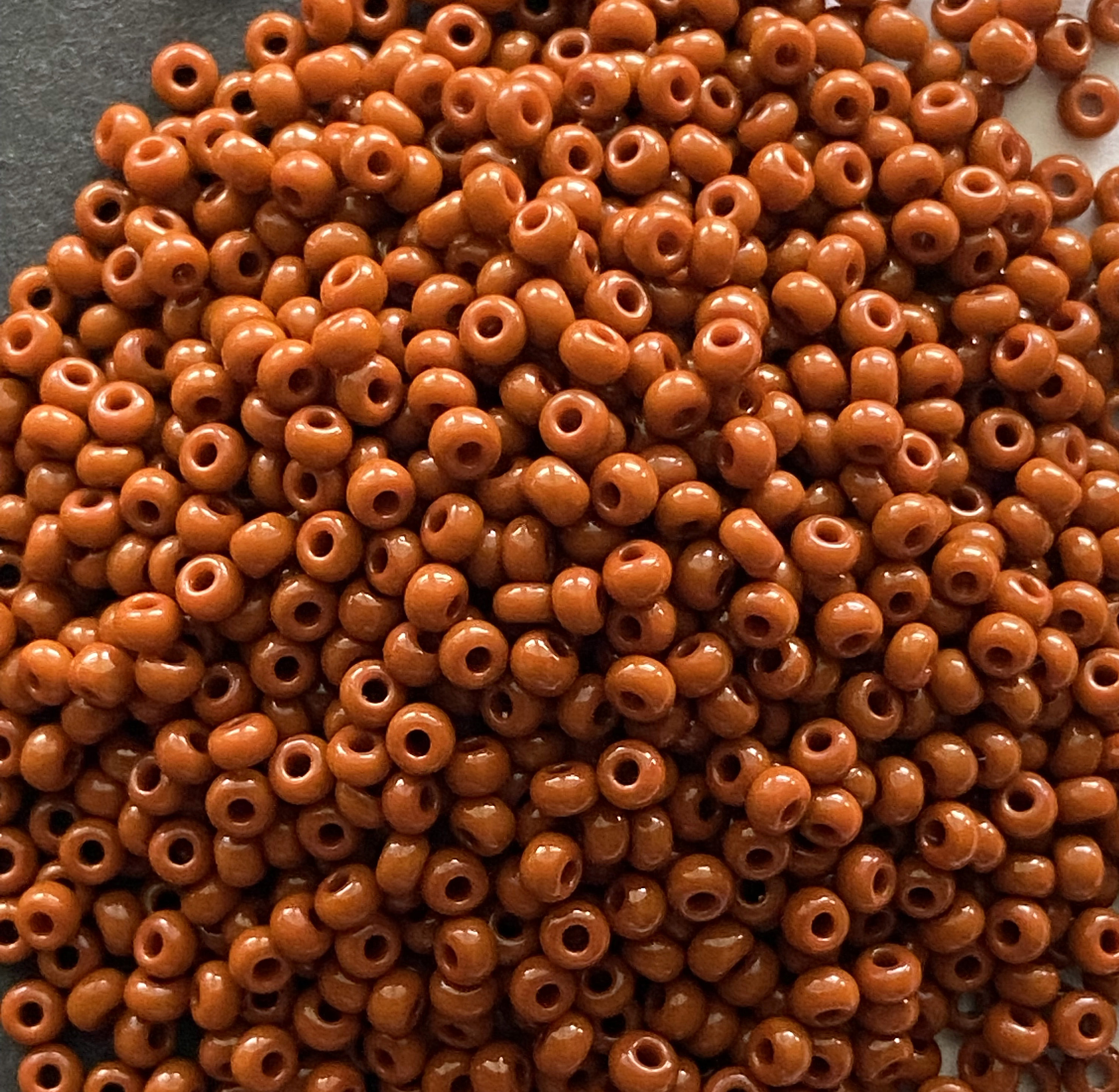 Preciosa Seed Beads: Size 11 Milk Chocolate Brown Opaque Beads