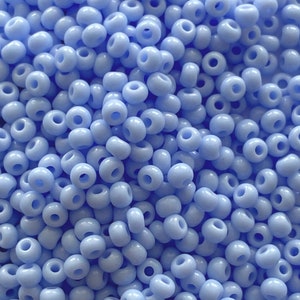 Light Blue 11 Seed Beads, Size 11 Tiny Blue Beads, Baby Blue Round