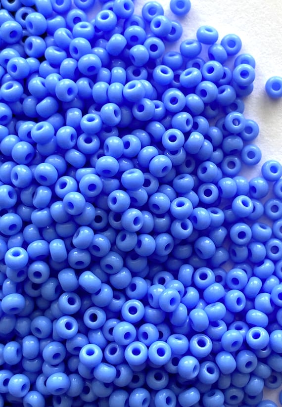 Powder Blue 11 Seed Beads, Size 11 Tiny Blue Beads, Medium Blue