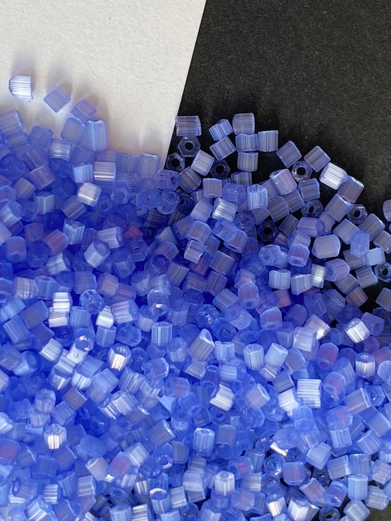 2 Cut Blue 11 Seed Bead, Preciosa Ornela Seed Beads, Czech Atlas Glass,  Translucent Satin Solgel Blue, Beads for Bracelets 