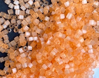 Peach Orange Hex Seed Beads: Size 11 Preciosa Ornela Beads