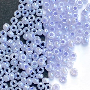 Light purple #8 seed beads, Matsuno purple pearlized bead, size 8 lilac seed beads, small pearl purple seed bead
