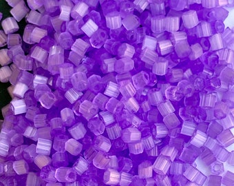 Purple #11 hex seed bead,  lilac glass 2 cut beads, solgel coated size 11 hex seed beads, Preciosa Ornela hex seed beads, beads for jewelry