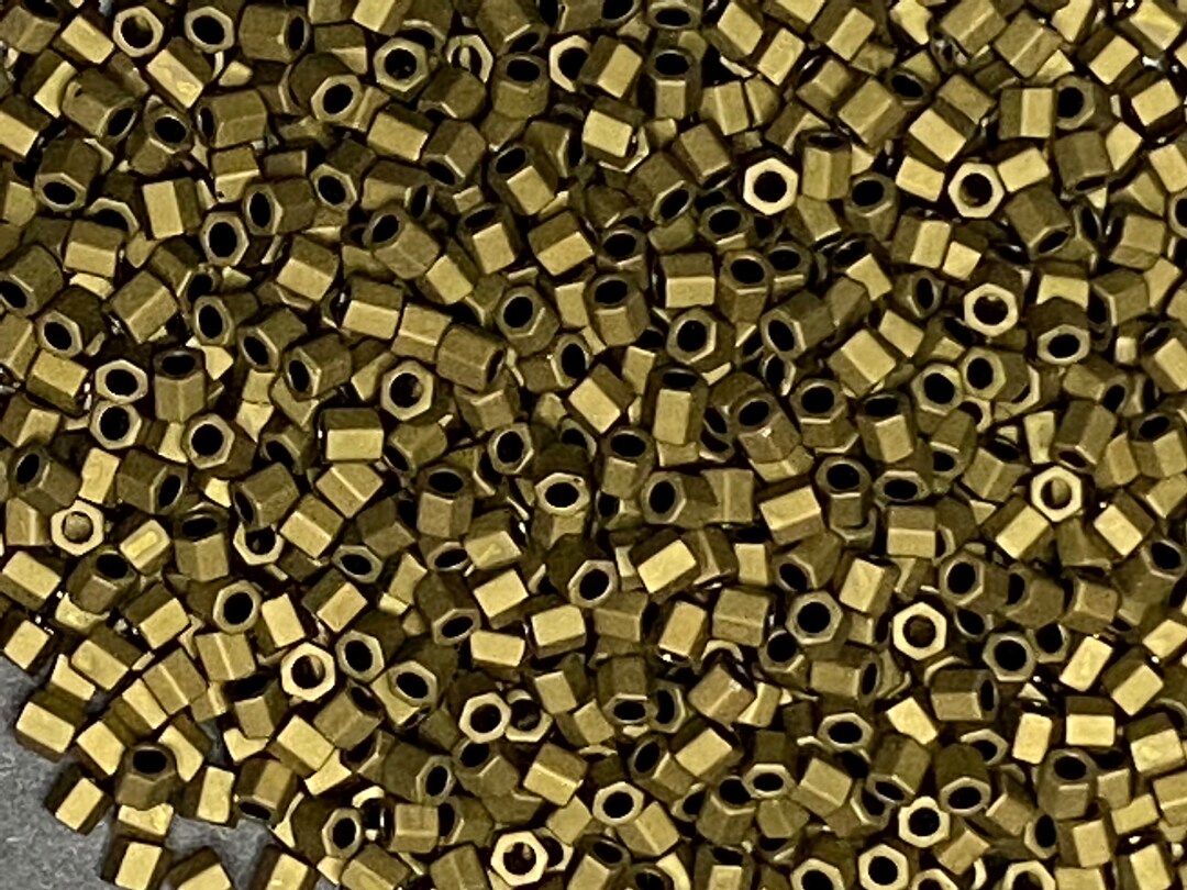 8 Dark Copper Metallic Matte Hex Bead Size 8 Hex Beads Etsy