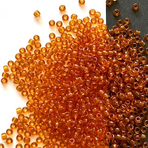 Seed Bead #11 Topaz, Orange Brown Bead, Toho  orange bead, Japanese beads for jewelry, orange brown deep colour, dyi jewelery