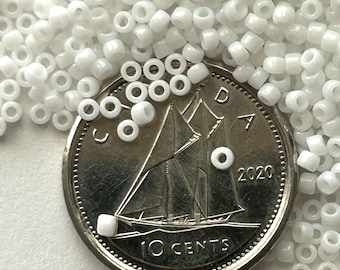 White #15 Opaque seed beads, Toho white beads, TR-15-41, seed beads for beading, essential seed beads for jewelry, tiny white beads