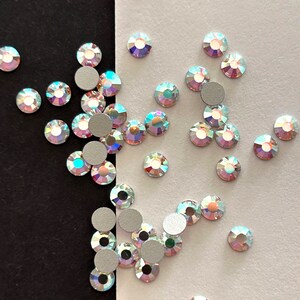 Bulk Rhinestones Preciosa, Clear AB rhinestones, Flat back rhinestones for dance costumes, skating costumes, S16, Viva Rainbow