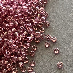 Purple #11 clear seed bead size 11, Matsuno lilac seed bead, Transparent purple tiny glass beads, delicate purple beads, violet glass
