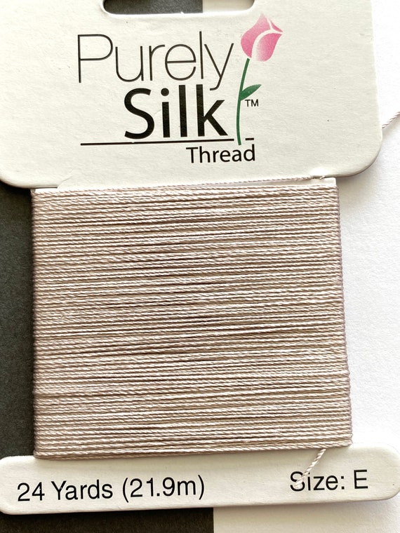 Purely Silk Beading Thread, Thread for Beading Small Beads, Silk Thread,  Thin Silk Thread, Black Thread, White Thread, Grey Thread, Green, 