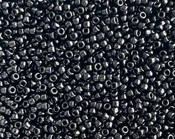 Black seed bead, #15 Toho black seed beads, glass opaque seed beads, Japanese black seed bead, glass bead for jewelry, beading,