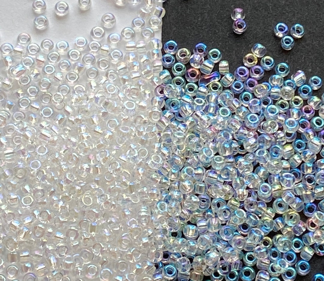 Clear 6 Rainbow Glass Seed Bead, Rainbow Coating, Matsuno Clear Seed