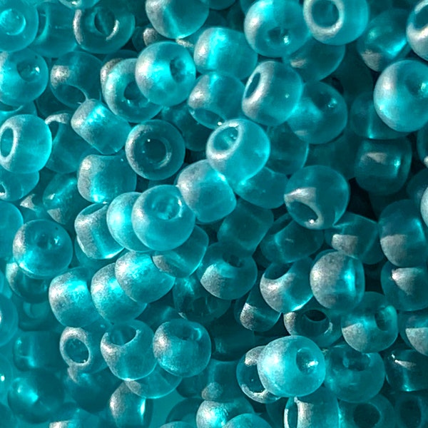 Teal matte #11 seed bead, Matsuno blue seed bead, aqua transparent glass bead, tiny blue beads for jewelry, beads for decoration